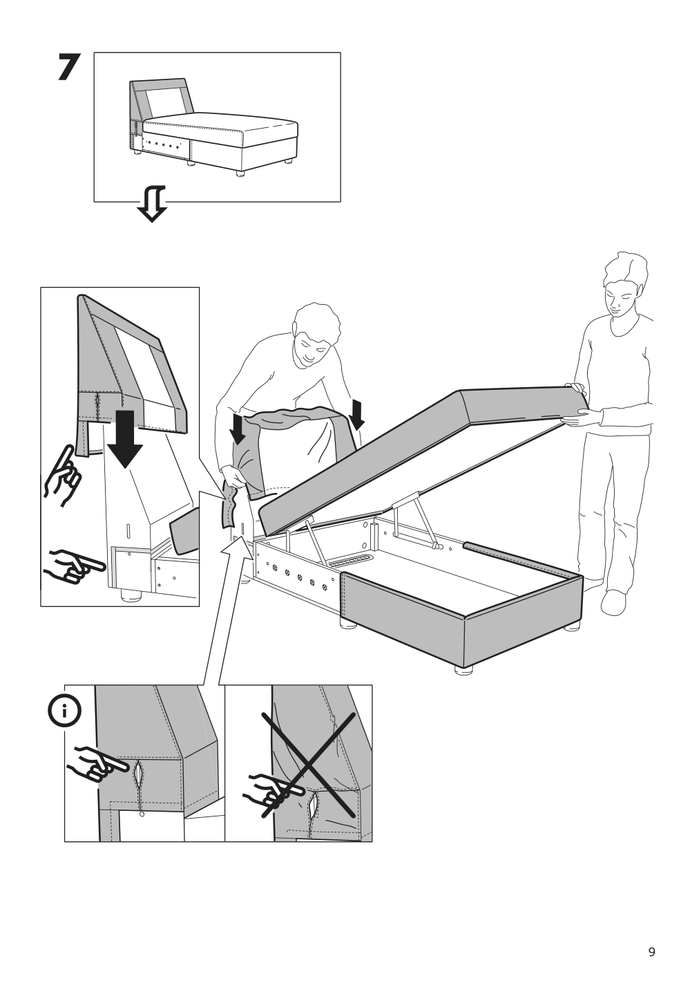 Assembly instructions for IKEA Lidhult cover for chaise section gassebol blue gray | Page 9 - IKEA LIDHULT cover for chaise section 104.058.92