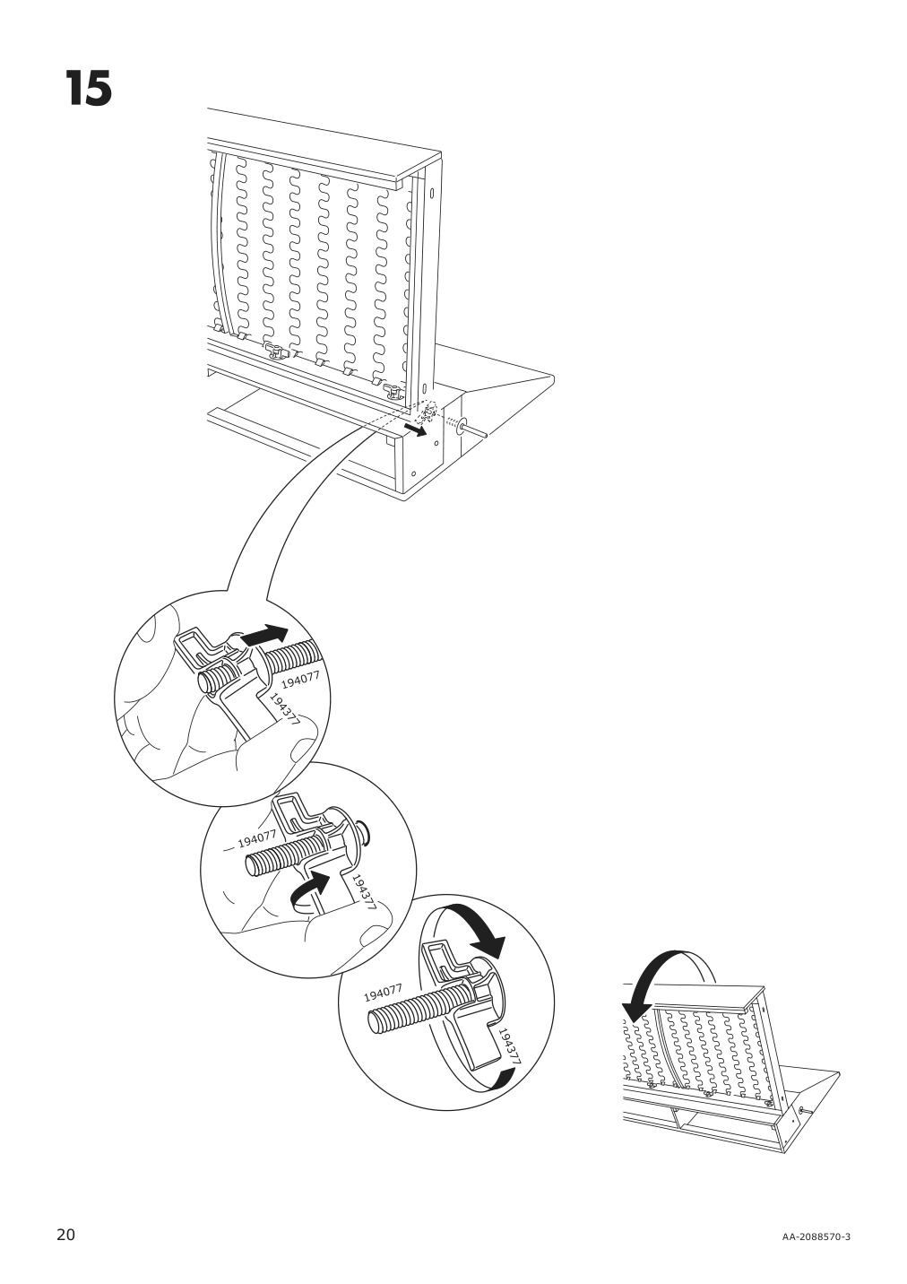 Assembly instructions for IKEA Lidhult cover for chaise section gassebol light beige | Page 20 - IKEA LIDHULT cover for chaise section 604.058.56