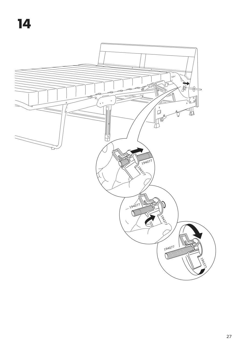 Assembly instructions for IKEA Lidhult cover for chaise section lejde beige brown | Page 27 - IKEA LIDHULT cover for chaise section 104.136.94