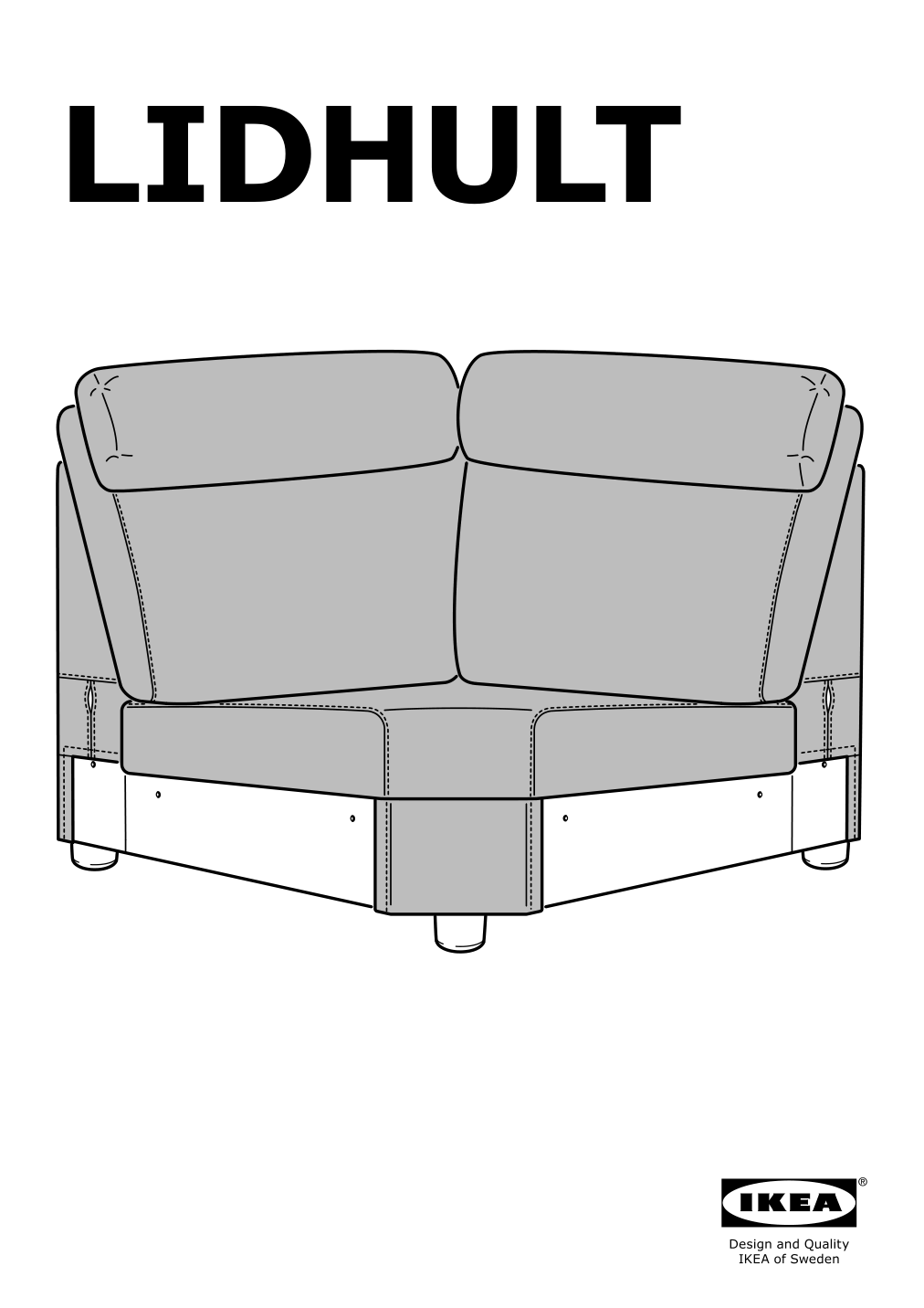 Assembly instructions for IKEA Lidhult cover for corner section gassebol light beige | Page 1 - IKEA LIDHULT cover for corner section 504.055.93