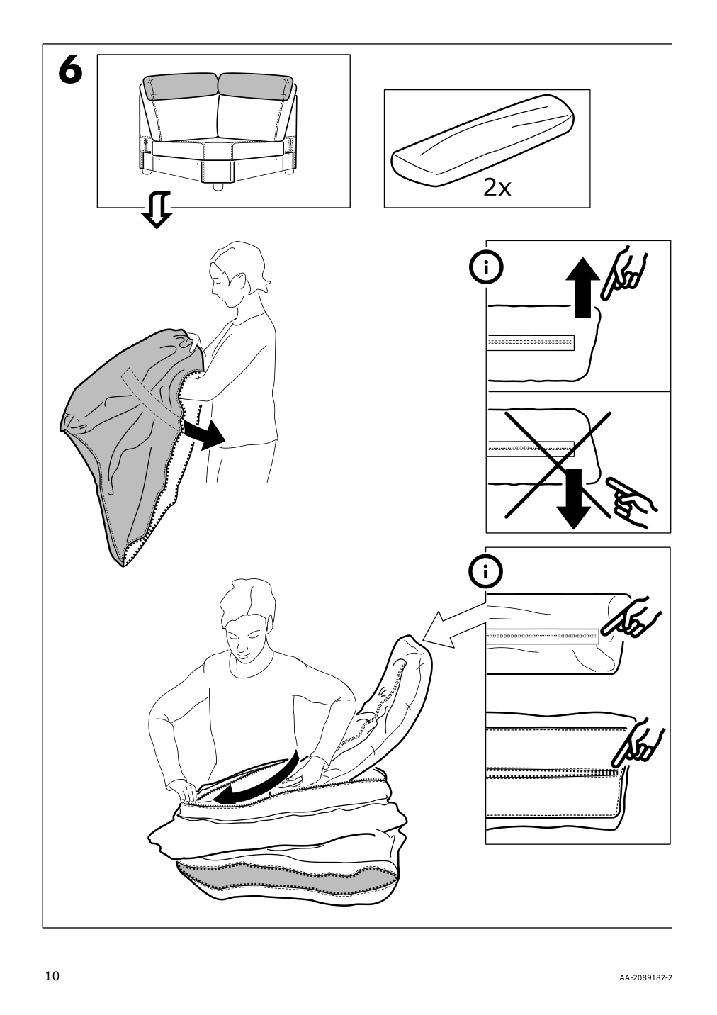 Assembly instructions for IKEA Lidhult cover for corner section gassebol light beige | Page 10 - IKEA LIDHULT cover for corner section 504.055.93