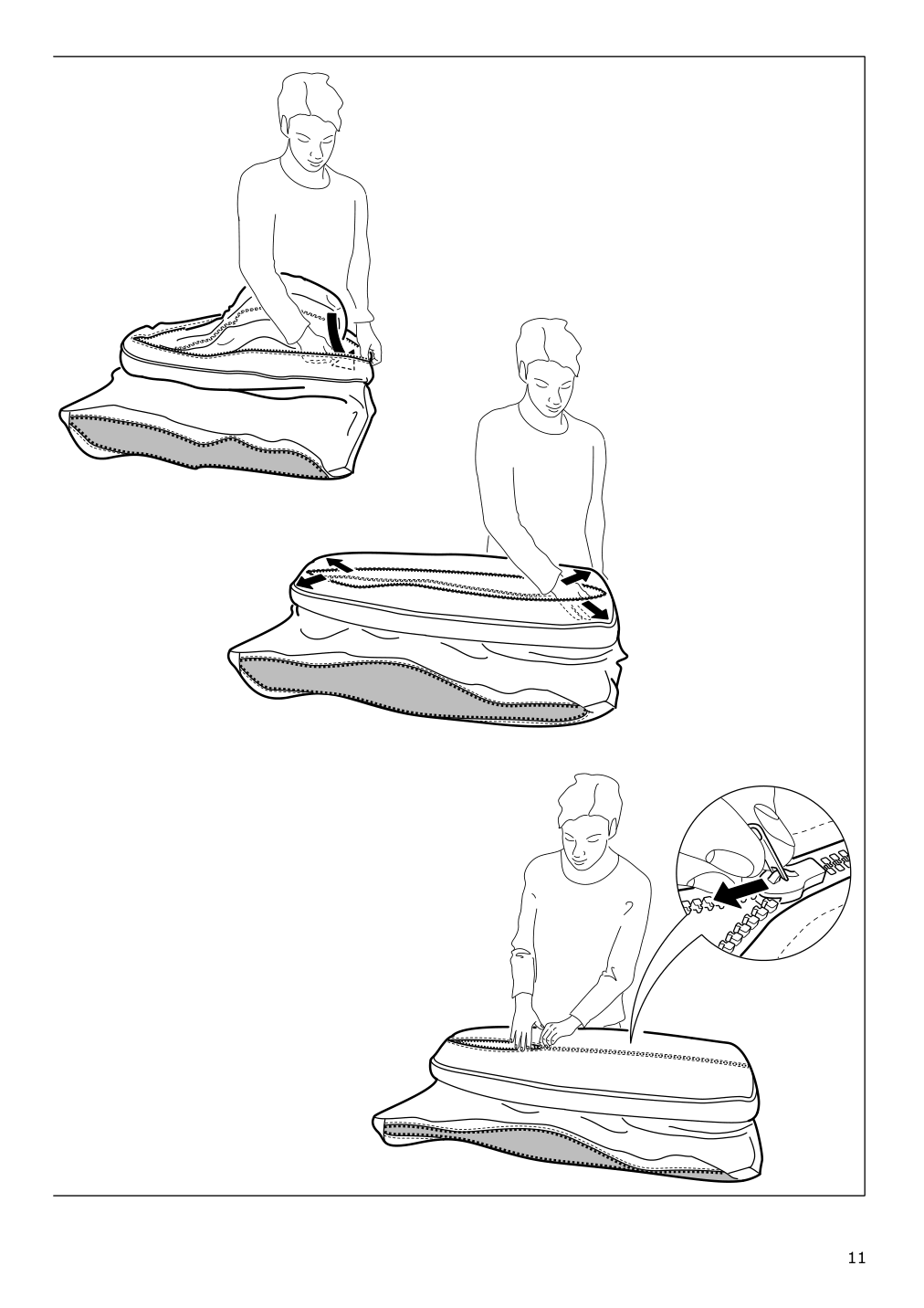 Assembly instructions for IKEA Lidhult cover for corner section gassebol light beige | Page 11 - IKEA LIDHULT cover for corner section 504.055.93