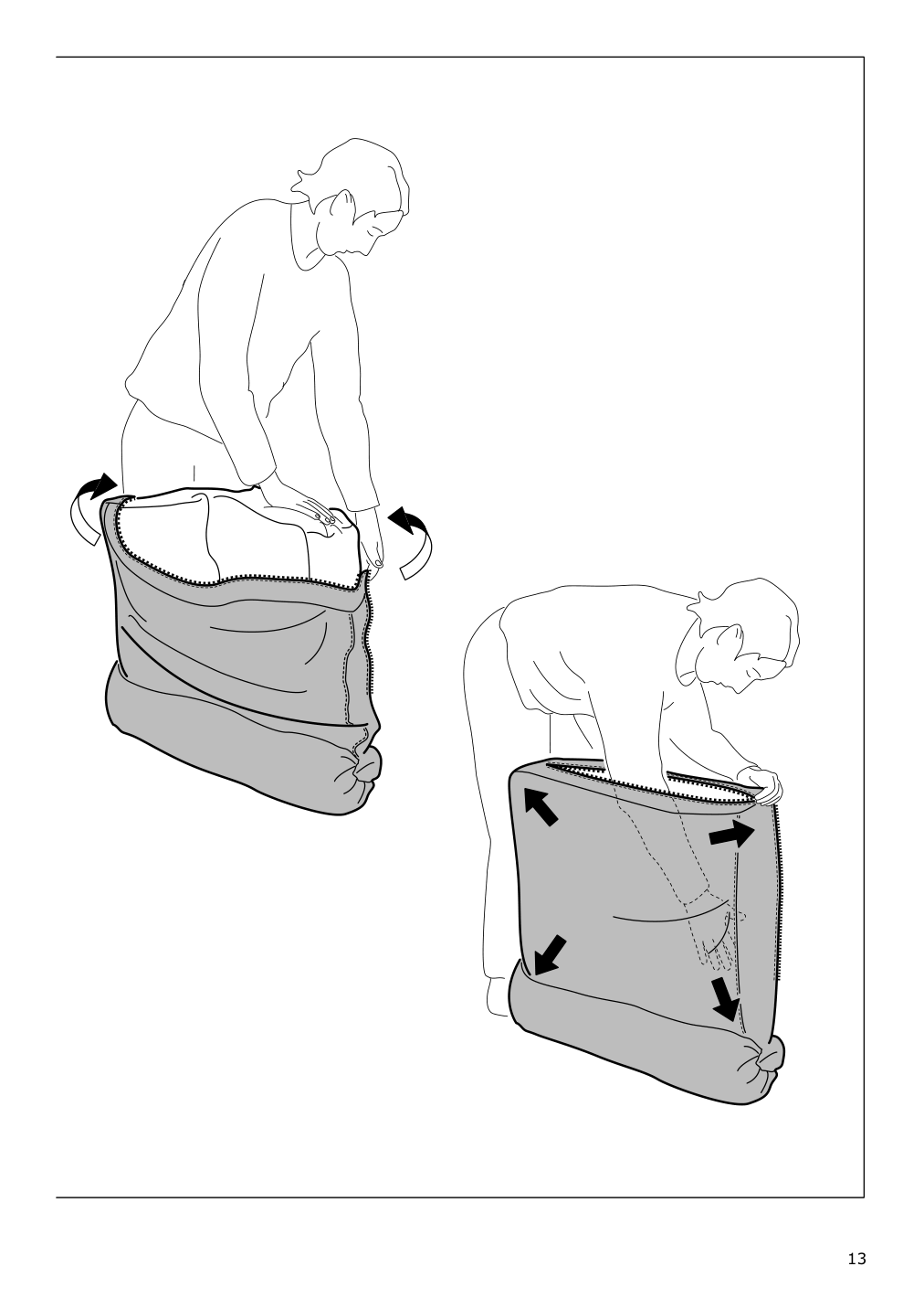 Assembly instructions for IKEA Lidhult cover for corner section gassebol light beige | Page 13 - IKEA LIDHULT cover for corner section 504.055.93