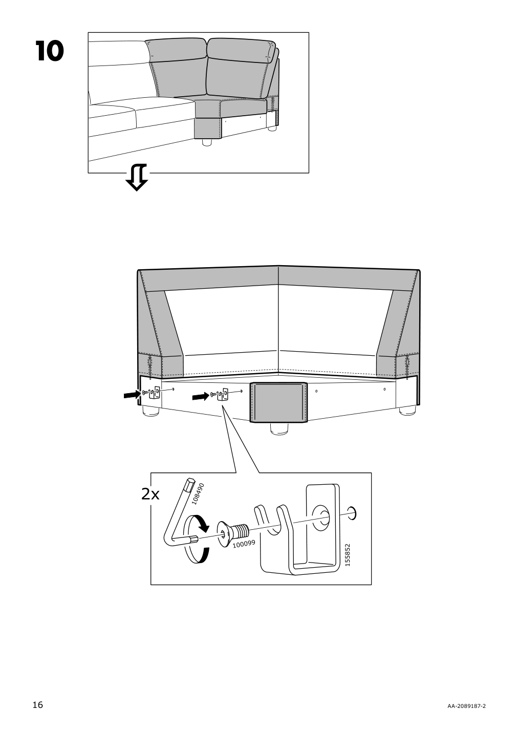 Assembly instructions for IKEA Lidhult cover for corner section gassebol light beige | Page 16 - IKEA LIDHULT cover for corner section 504.055.93