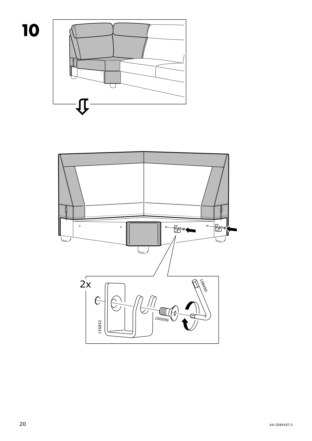 Assembly instructions for IKEA Lidhult cover for corner section gassebol light beige | Page 20 - IKEA LIDHULT cover for corner section 504.055.93