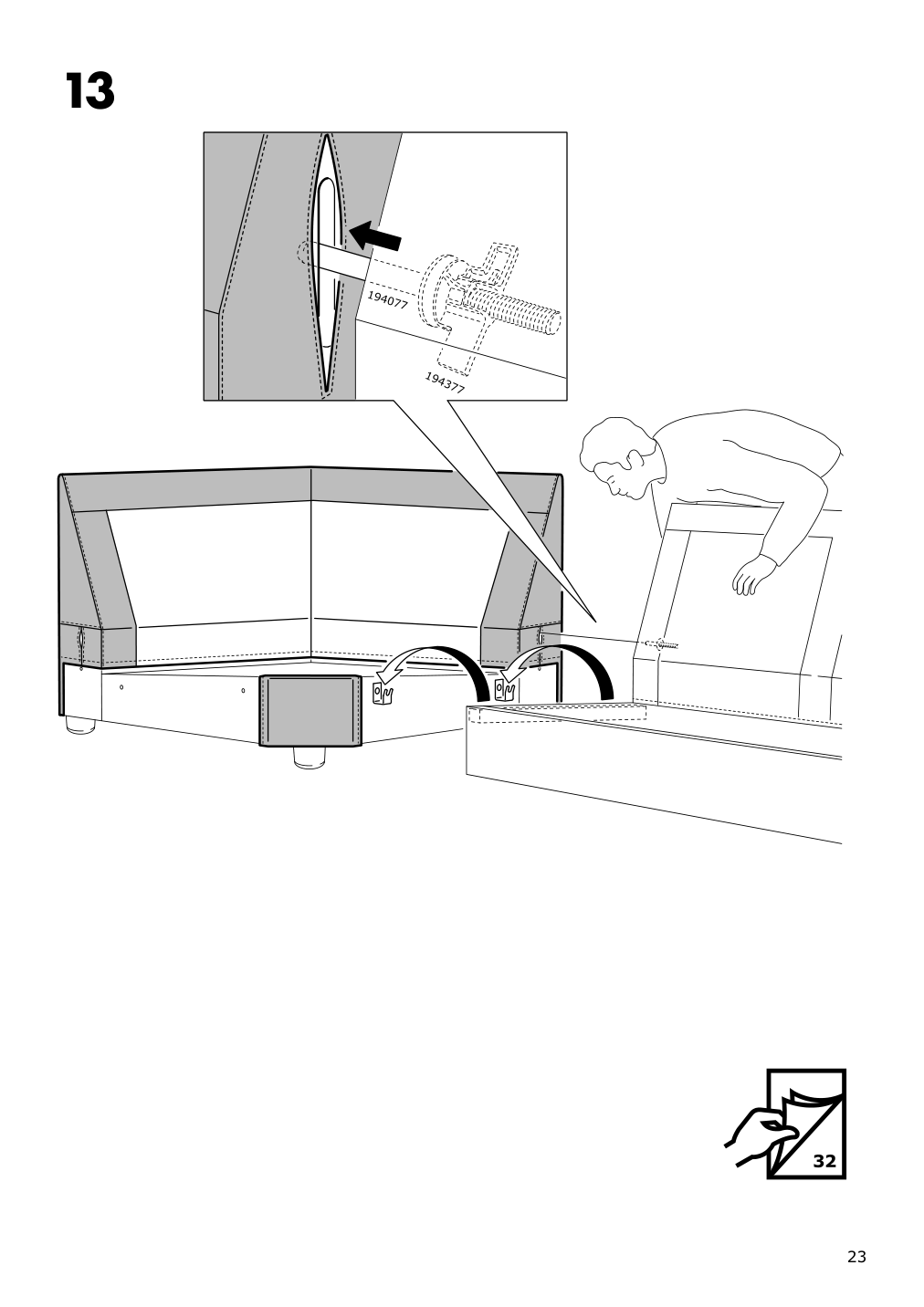 Assembly instructions for IKEA Lidhult cover for corner section gassebol light beige | Page 23 - IKEA LIDHULT cover for corner section 504.055.93