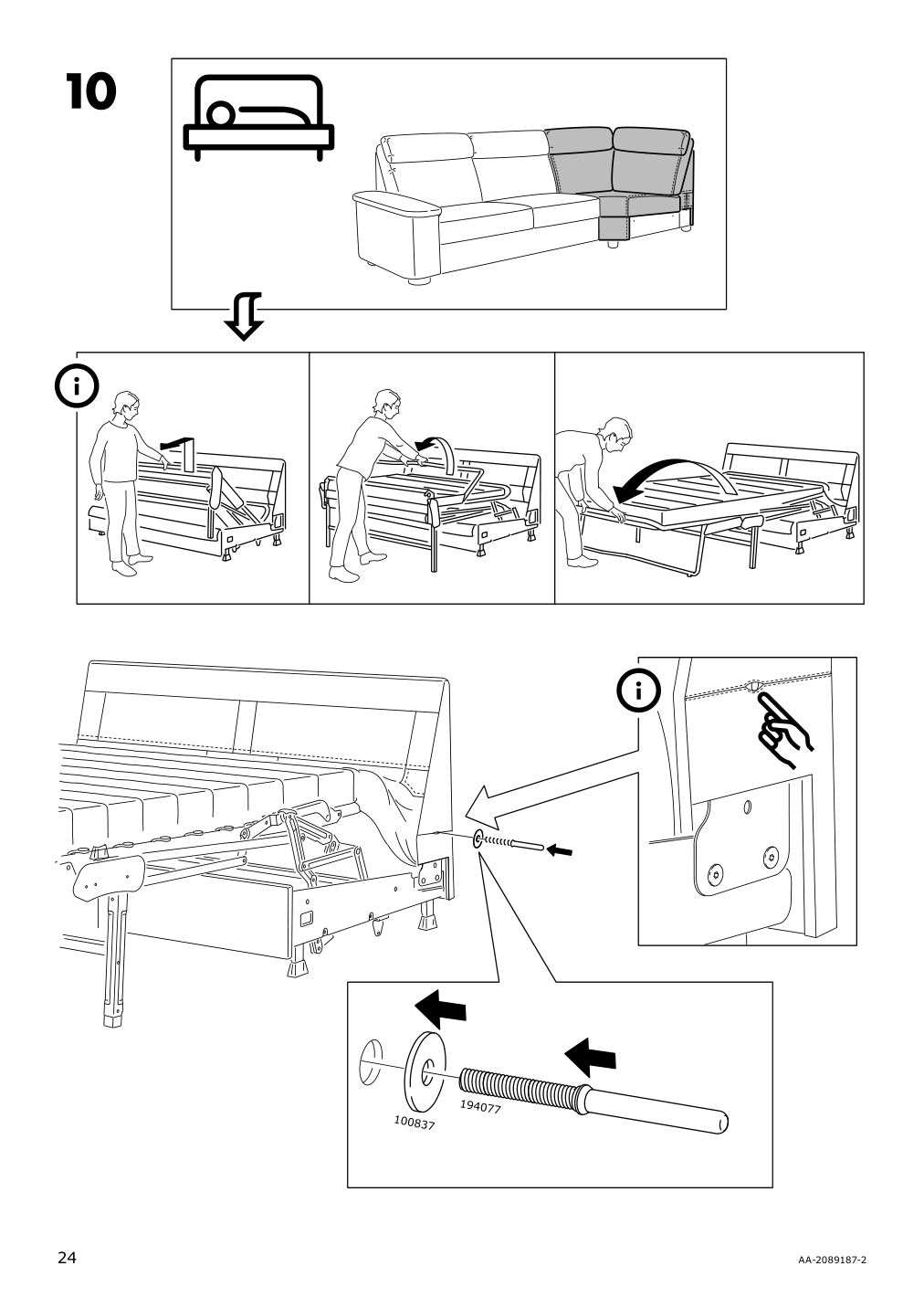 Assembly instructions for IKEA Lidhult cover for corner section gassebol light beige | Page 24 - IKEA LIDHULT cover for corner section 504.055.93