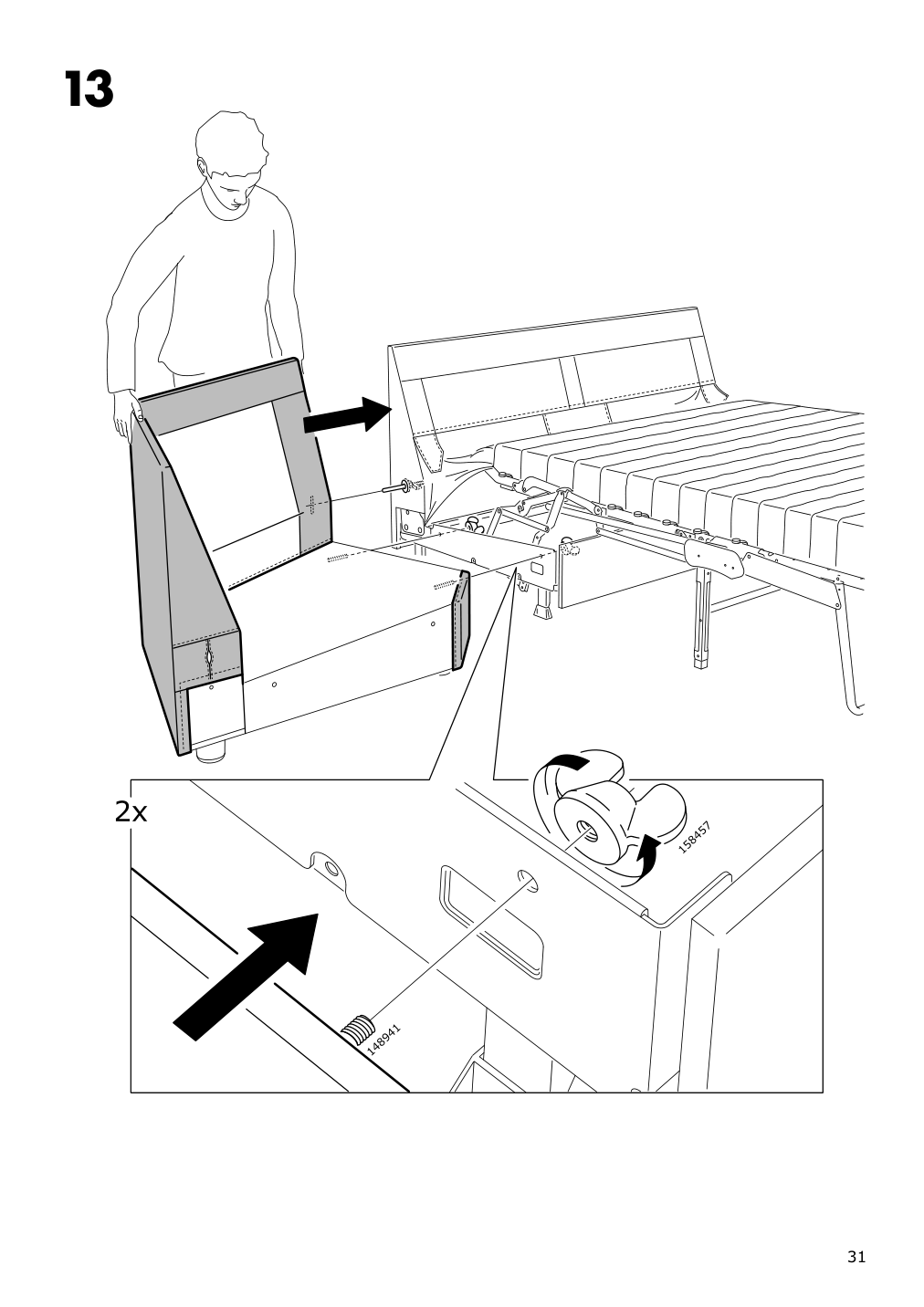 Assembly instructions for IKEA Lidhult cover for corner section gassebol light beige | Page 31 - IKEA LIDHULT cover for corner section 504.055.93