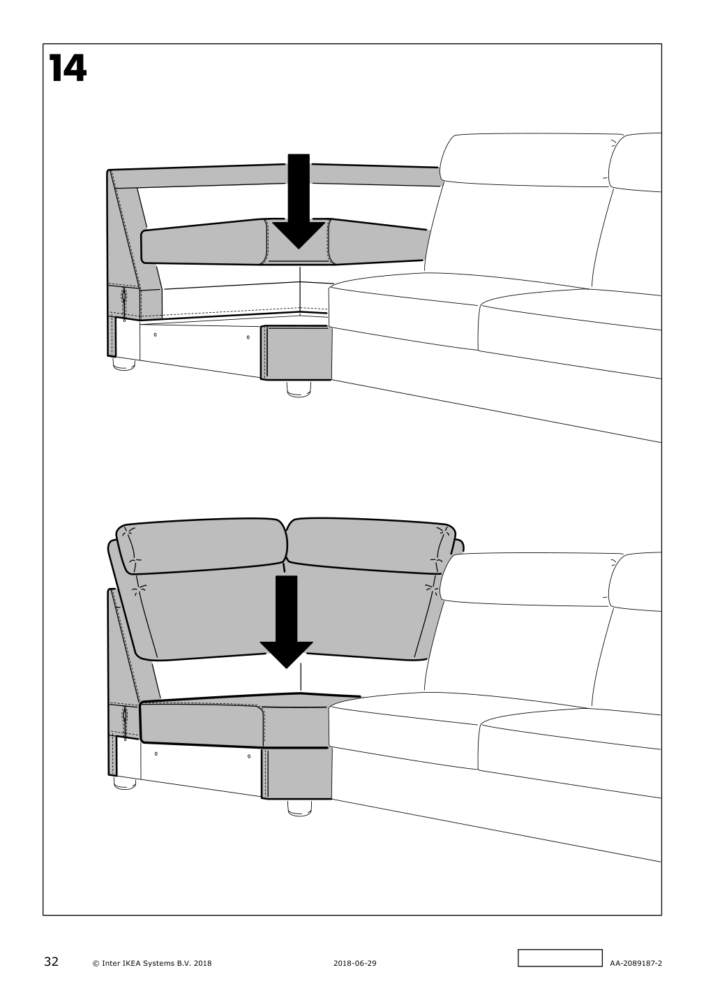 Assembly instructions for IKEA Lidhult cover for corner section gassebol light beige | Page 32 - IKEA LIDHULT cover for corner section 504.055.93