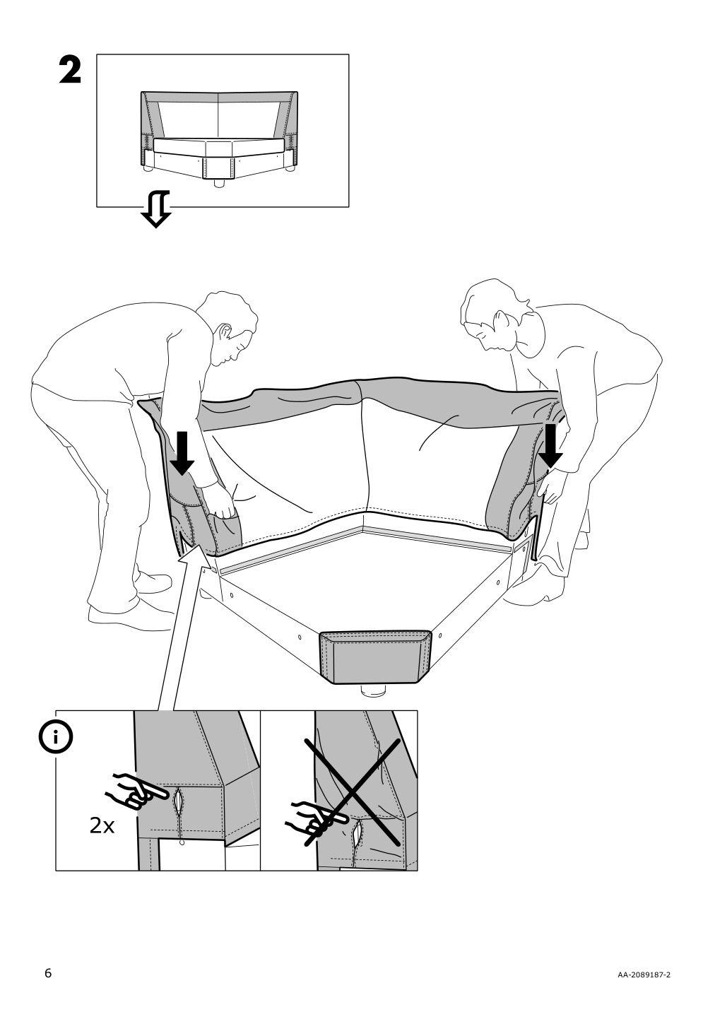 Assembly instructions for IKEA Lidhult cover for corner section gassebol light beige | Page 6 - IKEA LIDHULT cover for corner section 504.055.93