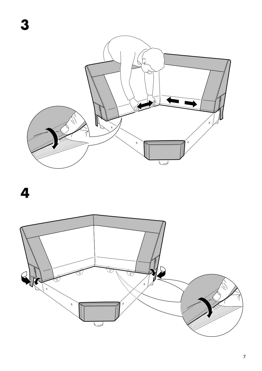 Assembly instructions for IKEA Lidhult cover for corner section gassebol light beige | Page 7 - IKEA LIDHULT cover for corner section 504.055.93