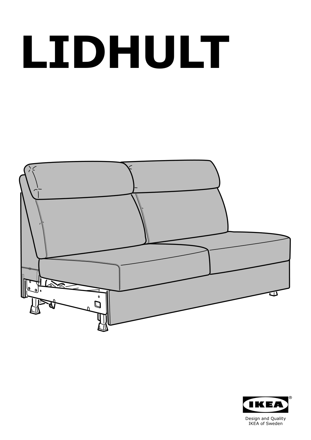 Assembly instructions for IKEA Lidhult cover for loveseat sleeper section lejde beige brown | Page 1 - IKEA LIDHULT cover for loveseat sleeper section 004.136.99