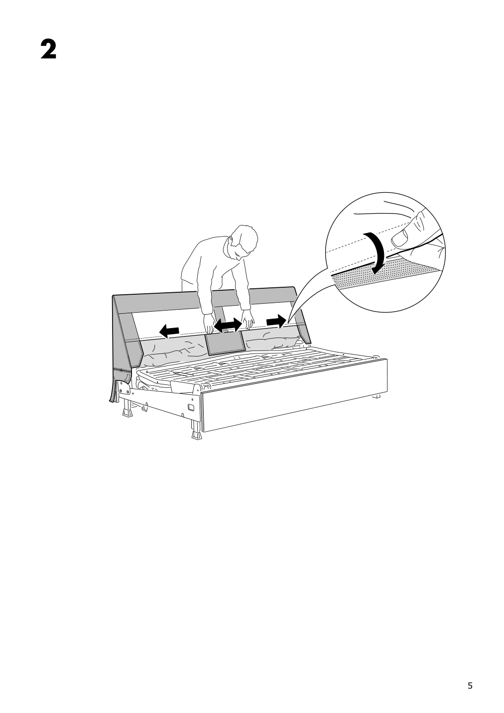 Assembly instructions for IKEA Lidhult cover for loveseat sleeper section lejde beige brown | Page 5 - IKEA LIDHULT cover for loveseat sleeper section 004.136.99