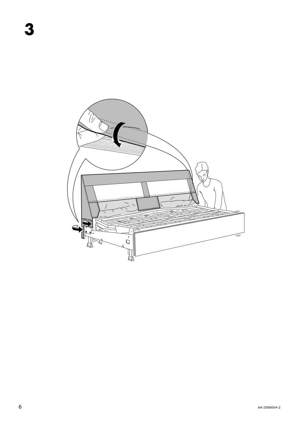 Assembly instructions for IKEA Lidhult cover for loveseat sleeper section lejde beige brown | Page 6 - IKEA LIDHULT cover for loveseat sleeper section 004.136.99