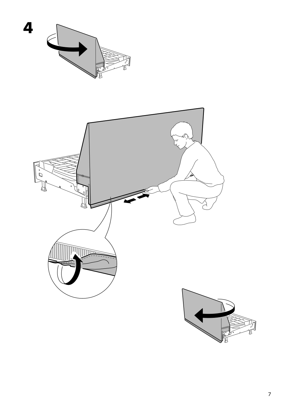 Assembly instructions for IKEA Lidhult cover for loveseat sleeper section lejde beige brown | Page 7 - IKEA LIDHULT cover for loveseat sleeper section 004.136.99