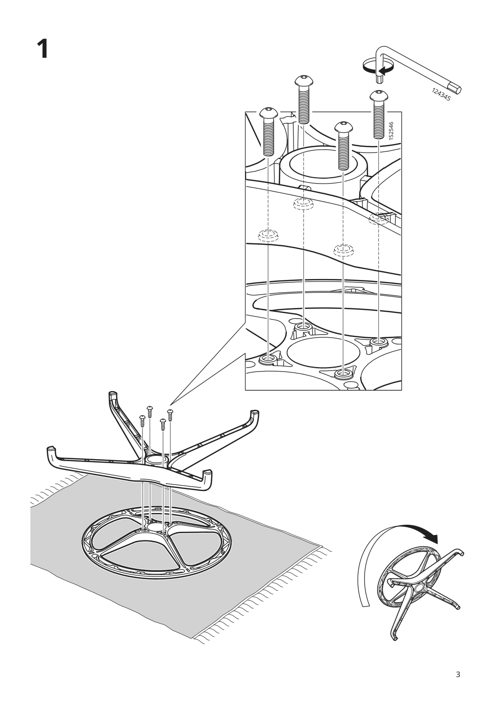 Assembly instructions for IKEA Lidkullen sit stand support gunnared dark gray | Page 3 - IKEA TROTTEN/LIDKULLEN table and sit/stand support 194.945.39