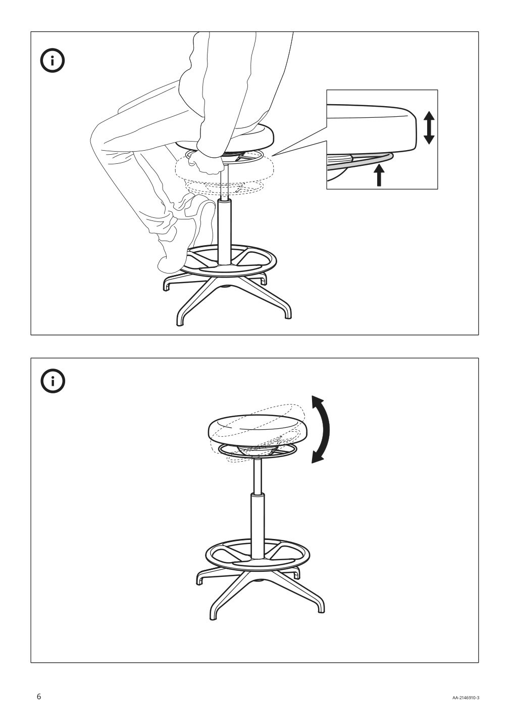 Assembly instructions for IKEA Lidkullen sit stand support gunnared dark gray | Page 6 - IKEA TROTTEN/LIDKULLEN table and sit/stand support 194.945.39