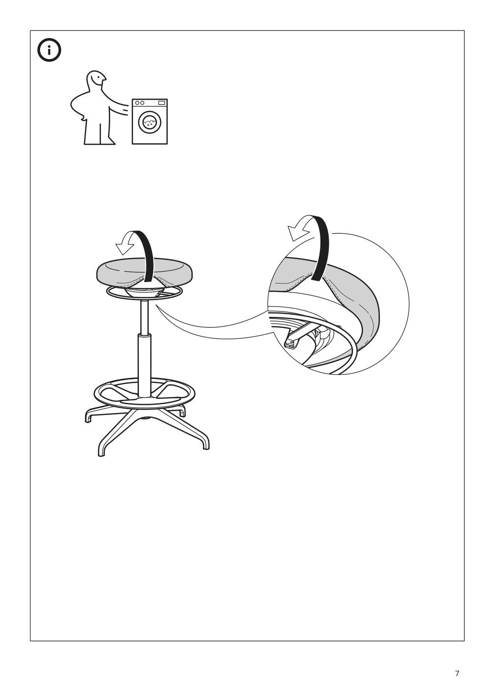 Assembly instructions for IKEA Lidkullen sit stand support gunnared dark gray | Page 7 - IKEA TROTTEN/LIDKULLEN table and sit/stand support 194.945.39