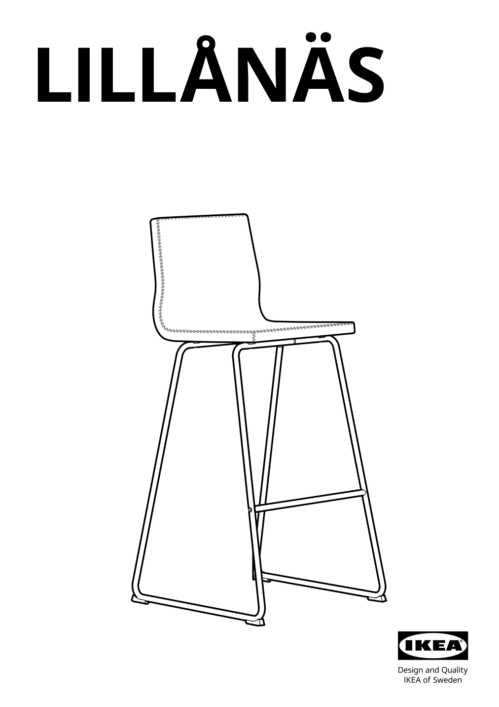 Assembly instructions for IKEA Lillanaes bar stool chrome plated gunnared dark gray | Page 1 - IKEA LILLÅNÄS bar stool 905.347.91