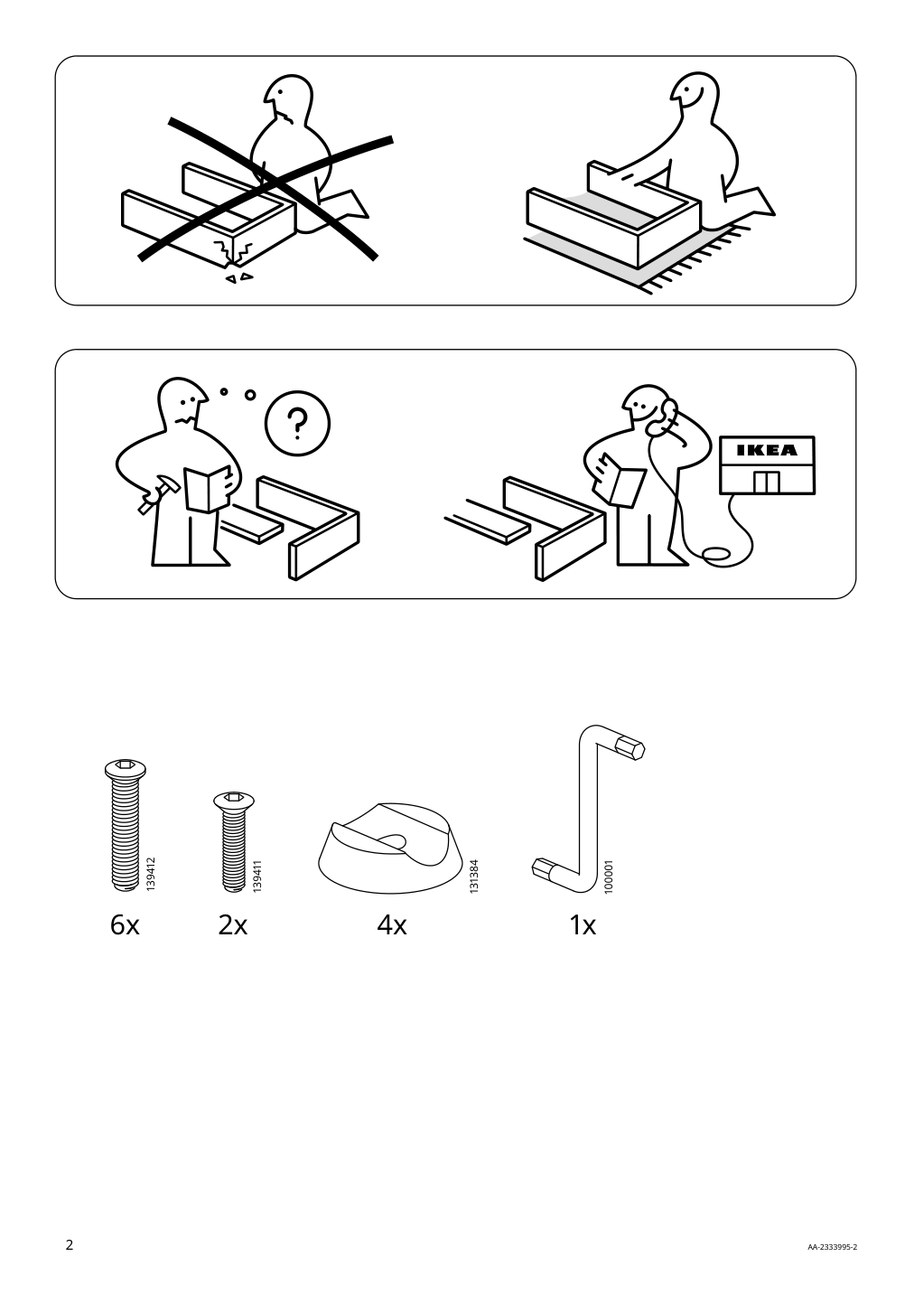 Assembly instructions for IKEA Lillanaes bar stool chrome plated gunnared dark gray | Page 2 - IKEA LILLÅNÄS bar stool 905.347.91