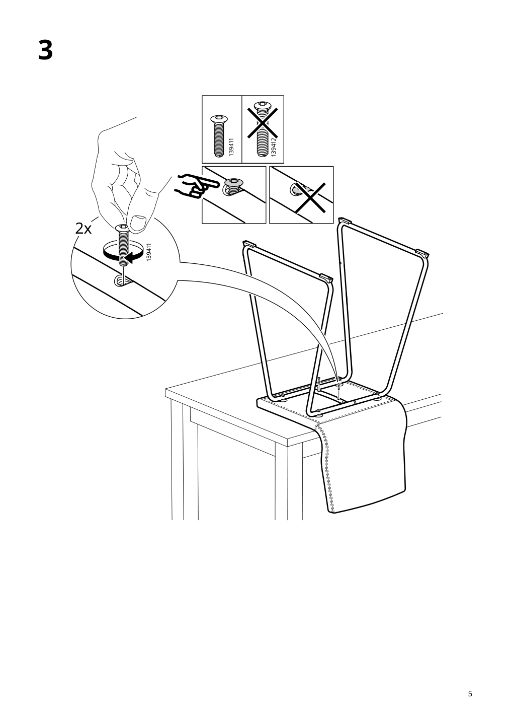 Assembly instructions for IKEA Lillanaes bar stool chrome plated gunnared dark gray | Page 5 - IKEA LILLÅNÄS bar stool 905.347.91