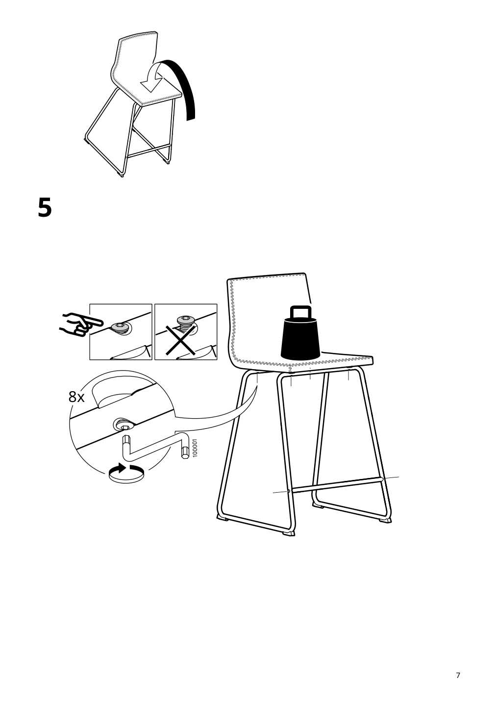 Assembly instructions for IKEA Lillanaes bar stool chrome plated gunnared dark gray | Page 7 - IKEA LILLÅNÄS bar stool 905.347.91