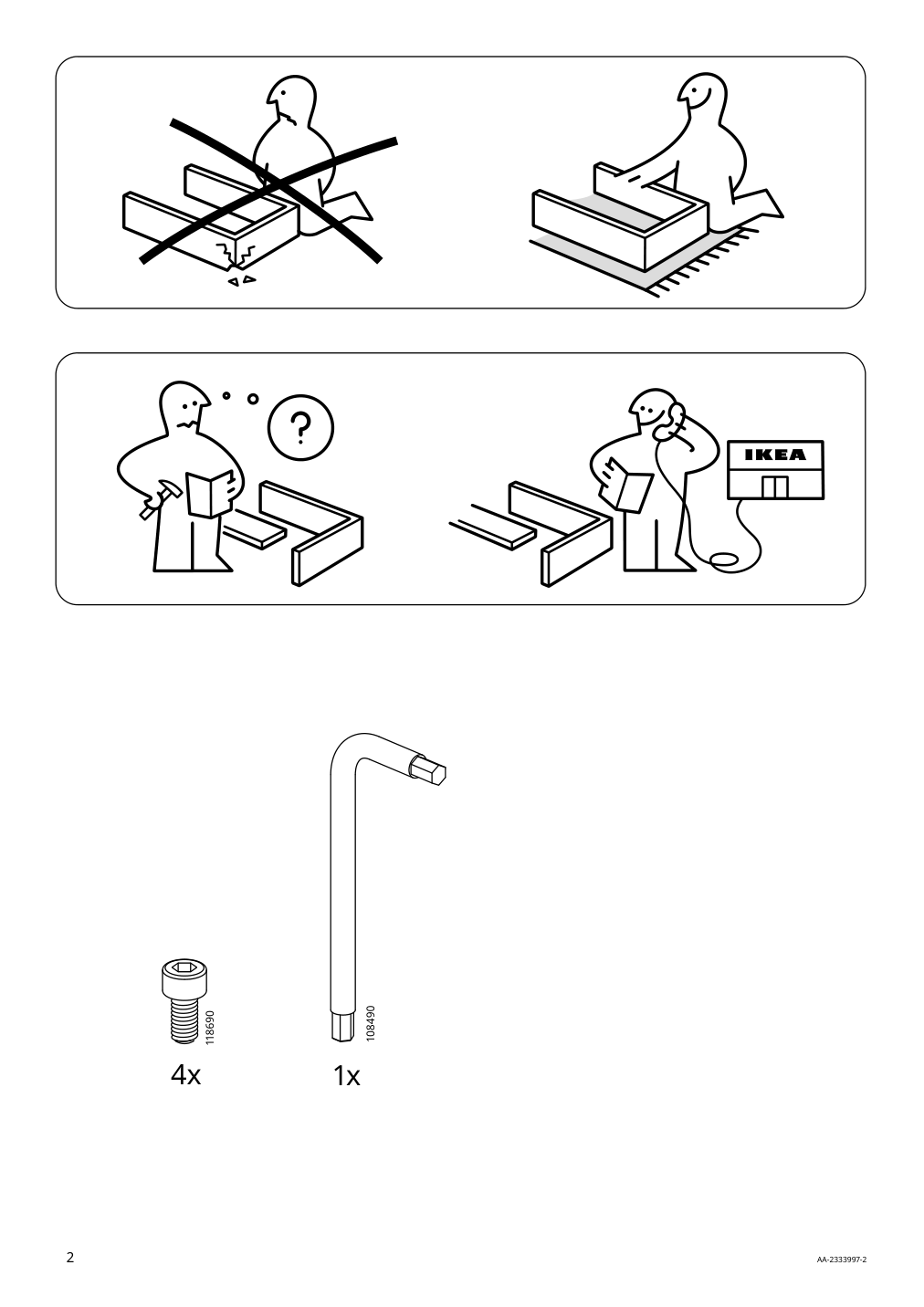 Assembly instructions for IKEA Lillanaes chair chrome plated gunnared dark gray | Page 2 - IKEA EKEDALEN / LILLÅNÄS table and 4 chairs 094.951.29