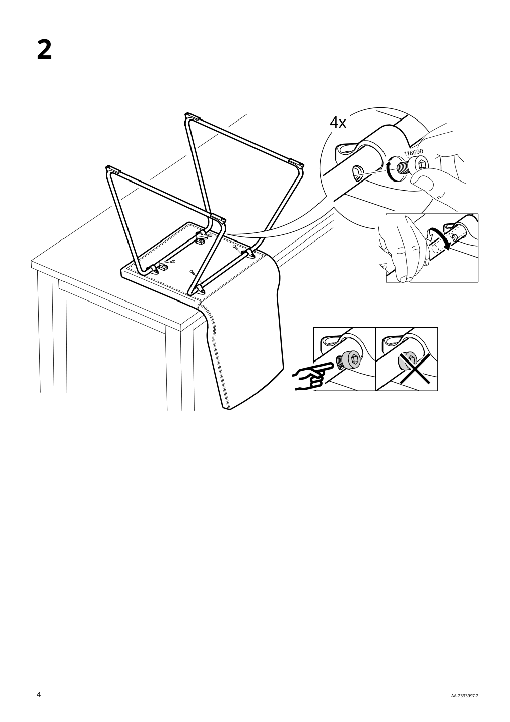 Assembly instructions for IKEA Lillanaes chair chrome plated gunnared dark gray | Page 4 - IKEA EKEDALEN / LILLÅNÄS table and 4 chairs 094.951.29