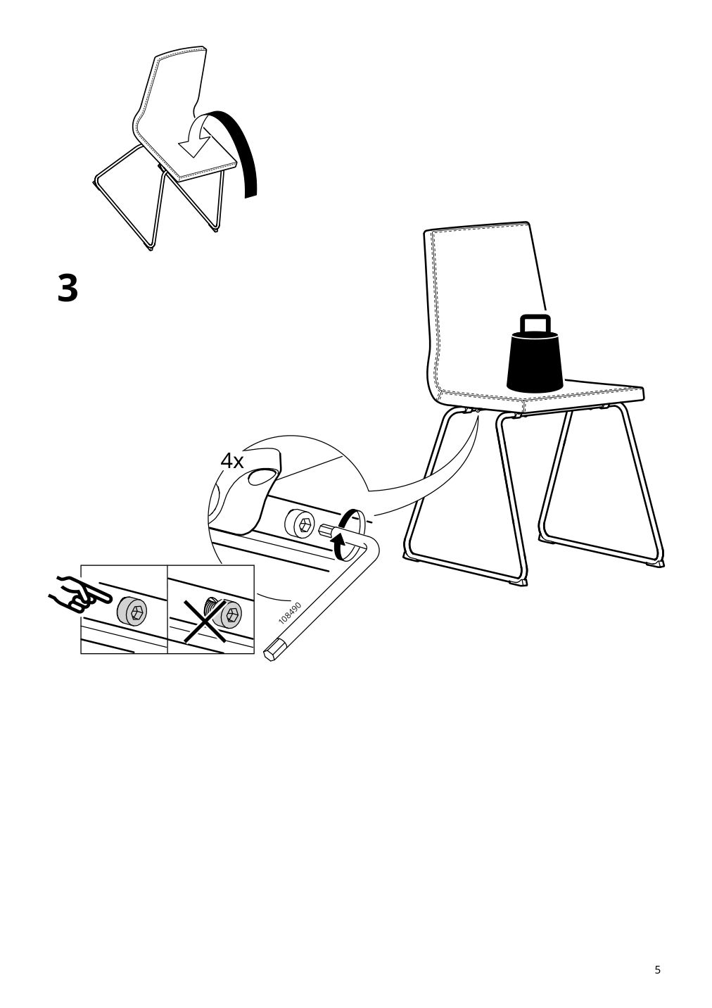 Assembly instructions for IKEA Lillanaes chair chrome plated gunnared dark gray | Page 5 - IKEA EKEDALEN / LILLÅNÄS table and 4 chairs 094.951.29