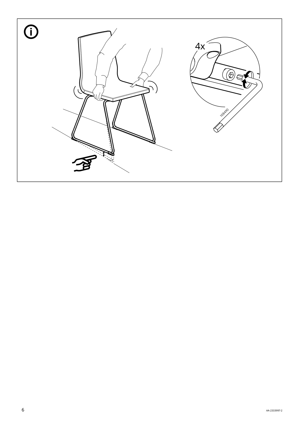 Assembly instructions for IKEA Lillanaes chair chrome plated gunnared dark gray | Page 6 - IKEA EKEDALEN / LILLÅNÄS table and 4 chairs 094.951.29