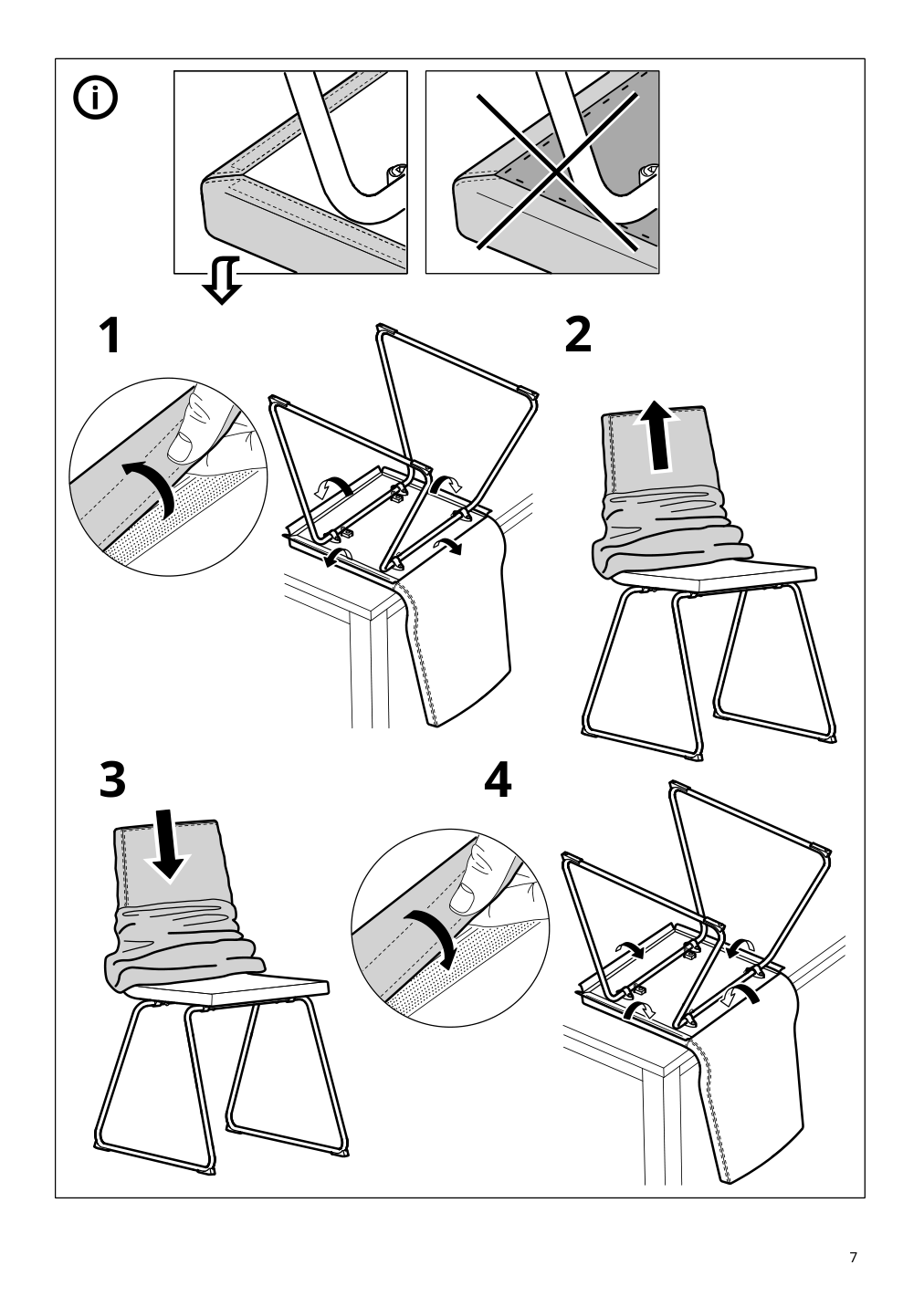 Assembly instructions for IKEA Lillanaes chair chrome plated gunnared dark gray | Page 7 - IKEA EKEDALEN / LILLÅNÄS table and 4 chairs 094.951.29