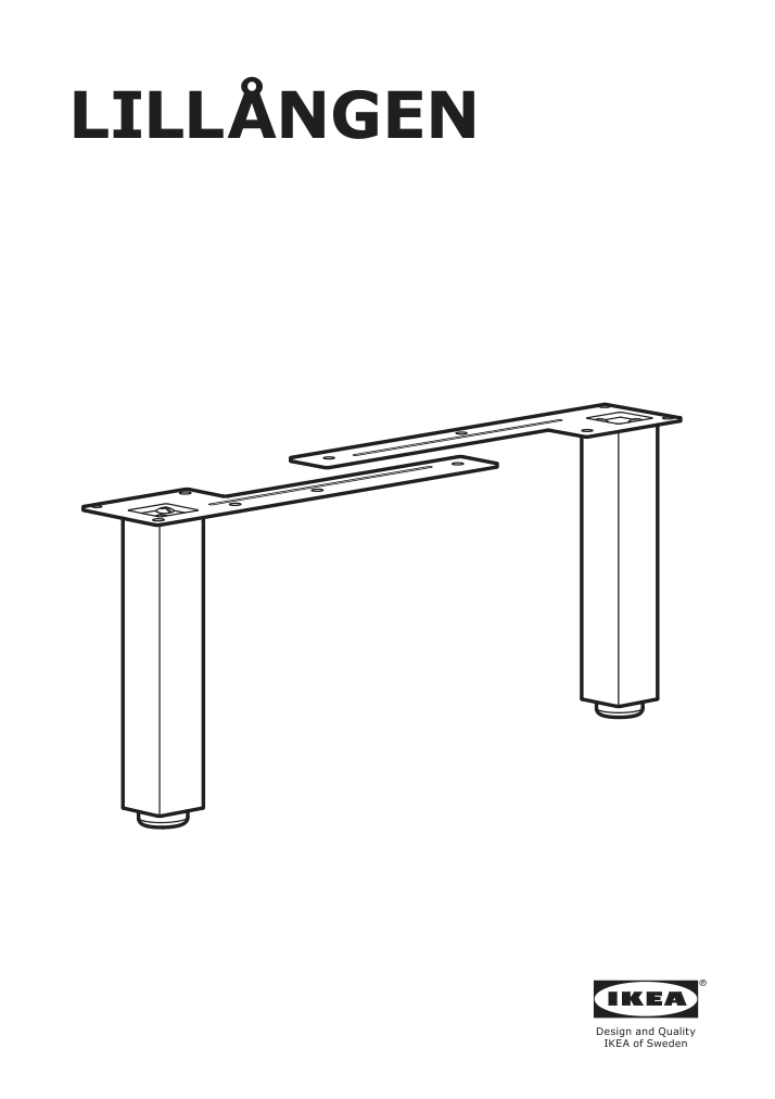 Assembly instructions for IKEA Lillangen leg stainless steel | Page 1 - IKEA LILLÅNGEN leg 003.267.63