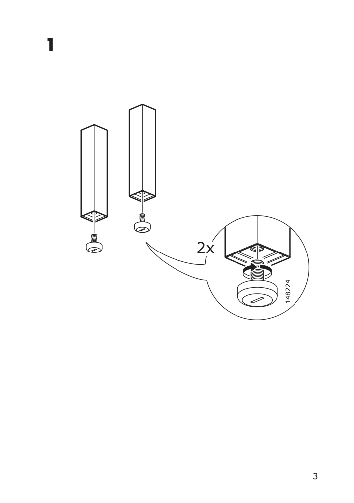 Assembly instructions for IKEA Lillangen leg stainless steel | Page 3 - IKEA LILLÅNGEN leg 003.267.63