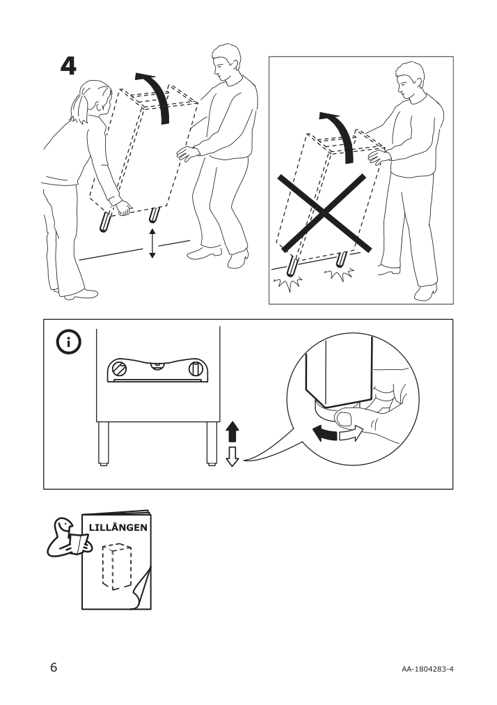 Assembly instructions for IKEA Lillangen leg stainless steel | Page 6 - IKEA LILLÅNGEN leg 003.267.63