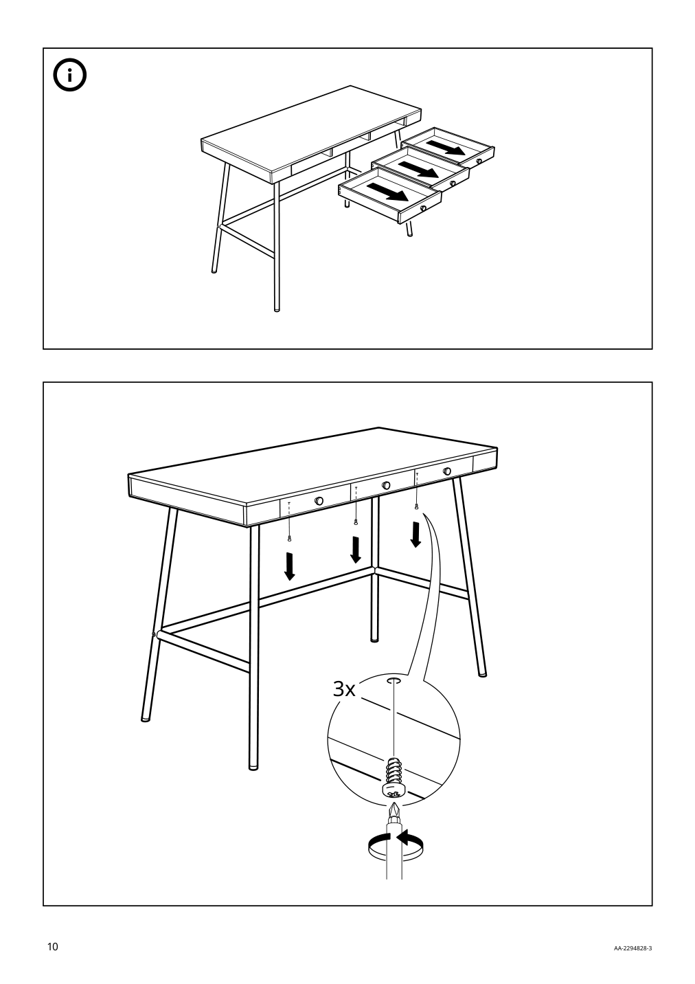 Assembly instructions for IKEA Lillasen desk bamboo | Page 10 - IKEA LILLÅSEN desk 902.782.77