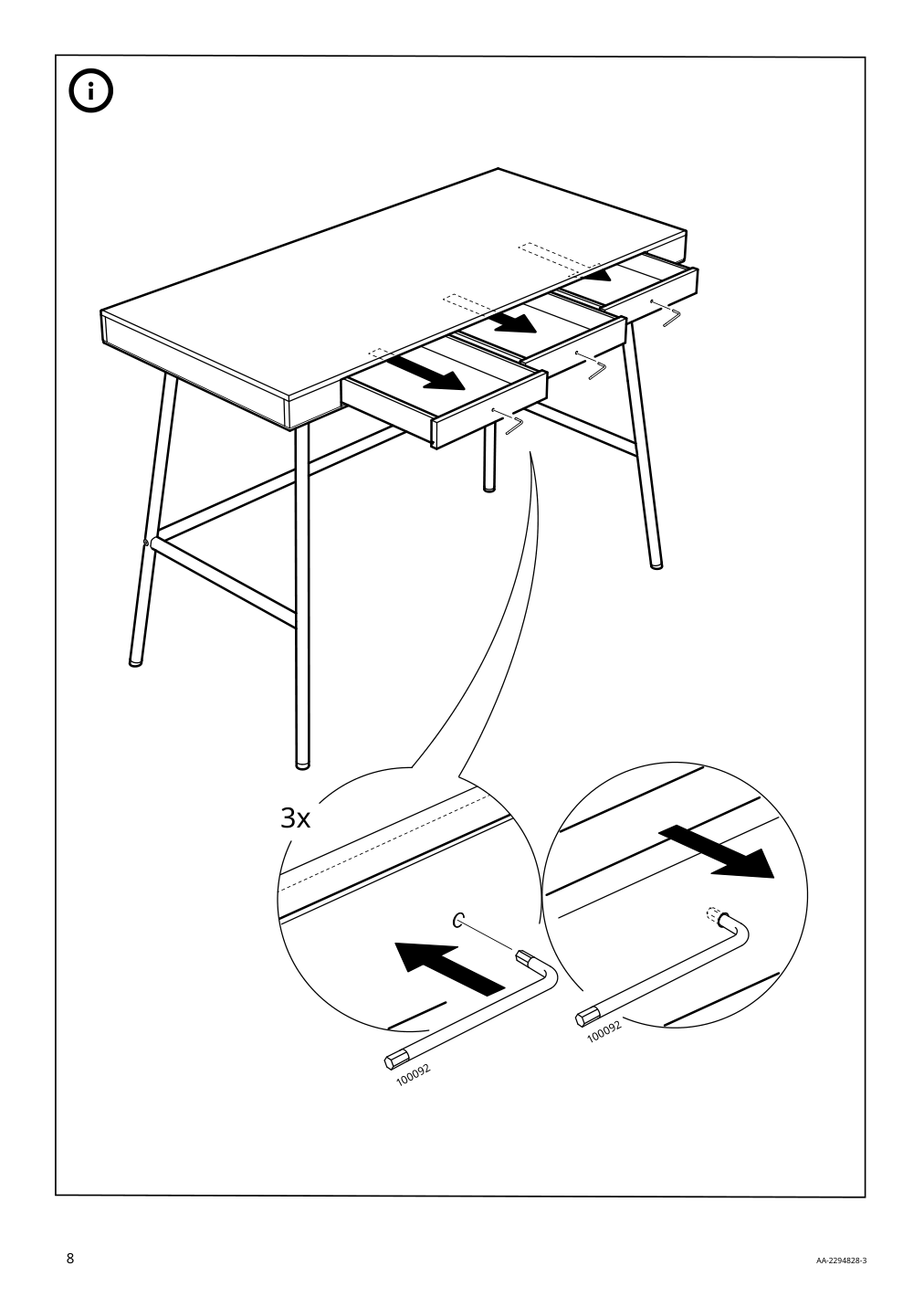 Assembly instructions for IKEA Lillasen desk bamboo | Page 8 - IKEA LILLÅSEN desk 902.782.77