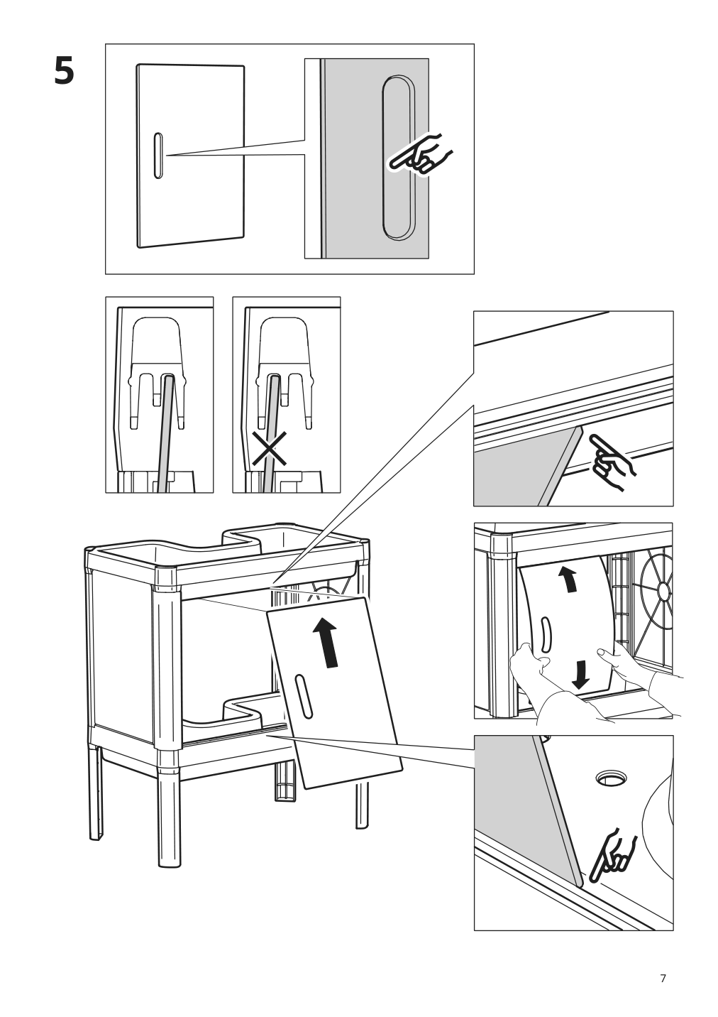 Assembly instructions for IKEA Lilltjaern bathroom vanity with 2 doors white | Page 7 - IKEA LILLTJÄRN / SKATSJÖN Bathroom vanity with 2 doors 795.465.59