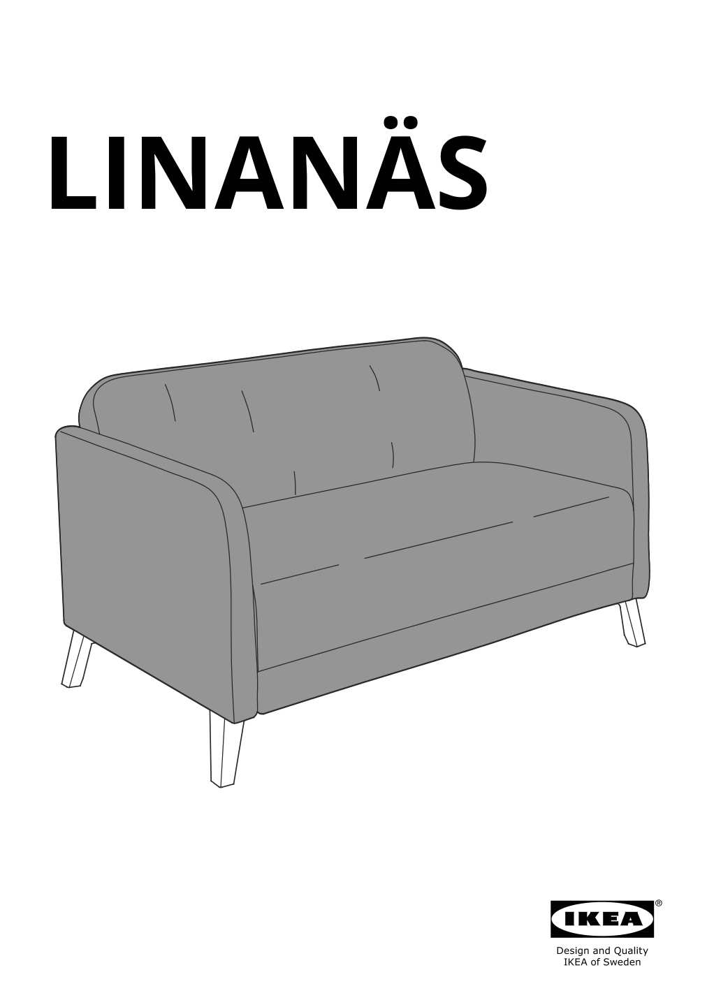 Assembly instructions for IKEA Linanaes loveseat vissle dark gray | Page 1 - IKEA LINANÄS loveseat 805.033.75