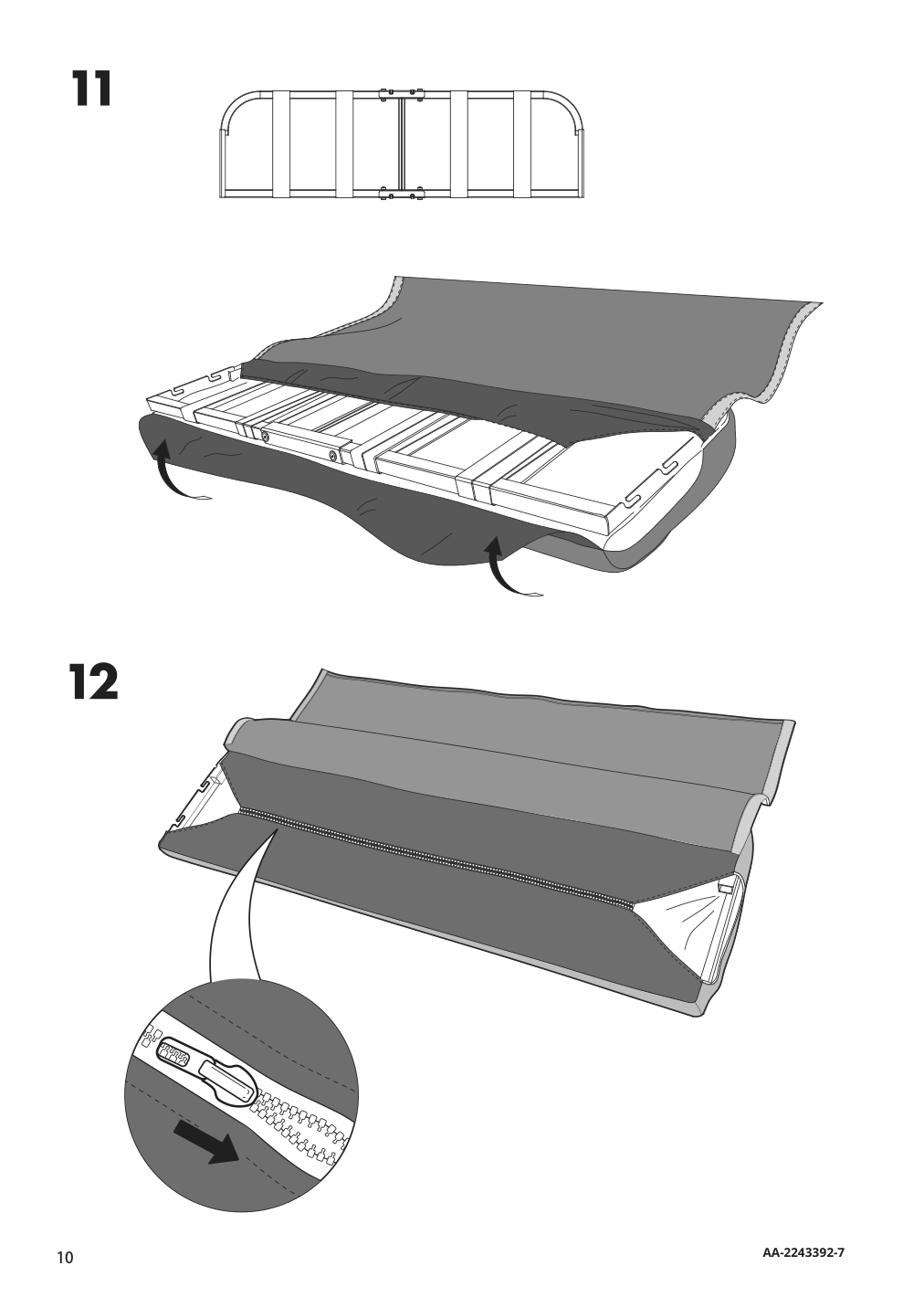 Assembly instructions for IKEA Linanaes loveseat vissle dark gray | Page 10 - IKEA LINANÄS loveseat 805.033.75