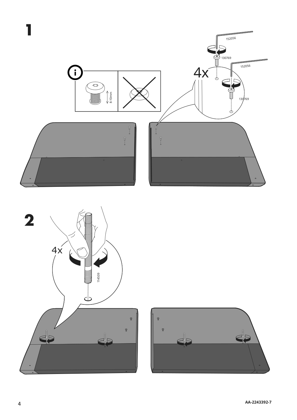 Assembly instructions for IKEA Linanaes loveseat vissle dark gray | Page 4 - IKEA LINANÄS loveseat 805.033.75