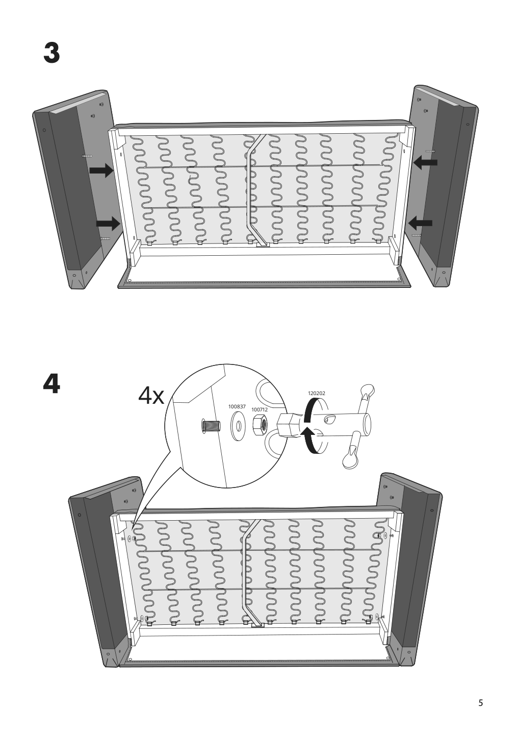 Assembly instructions for IKEA Linanaes loveseat vissle dark gray | Page 5 - IKEA LINANÄS loveseat 805.033.75