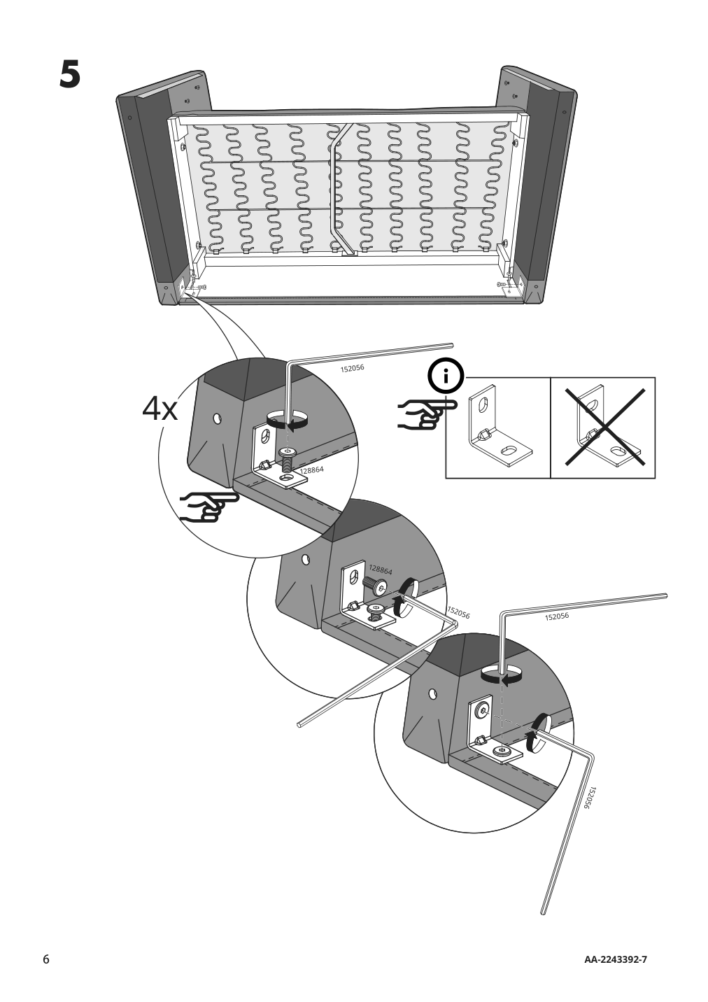 Assembly instructions for IKEA Linanaes loveseat vissle dark gray | Page 6 - IKEA LINANÄS loveseat 805.033.75