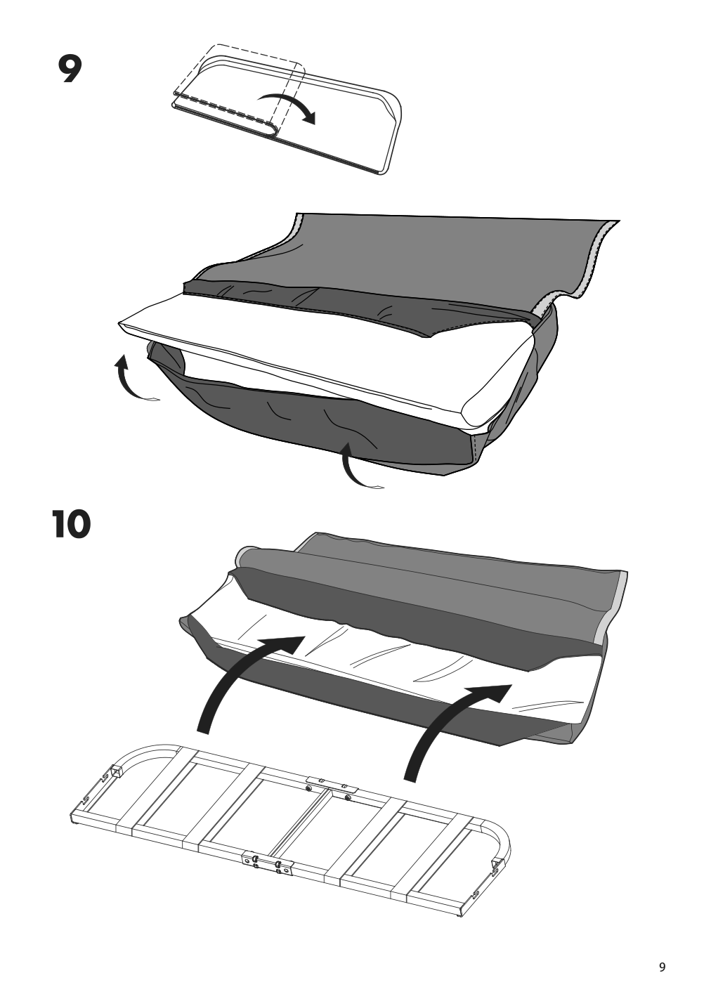 Assembly instructions for IKEA Linanaes loveseat vissle dark gray | Page 9 - IKEA LINANÄS loveseat 805.033.75