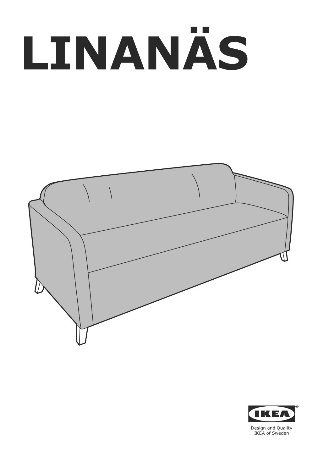 Assembly instructions for IKEA Linanaes protector f 3 seat sofa vissle dark green | Page 1 - IKEA LINANÄS protector f 3-seat sofa 605.644.02