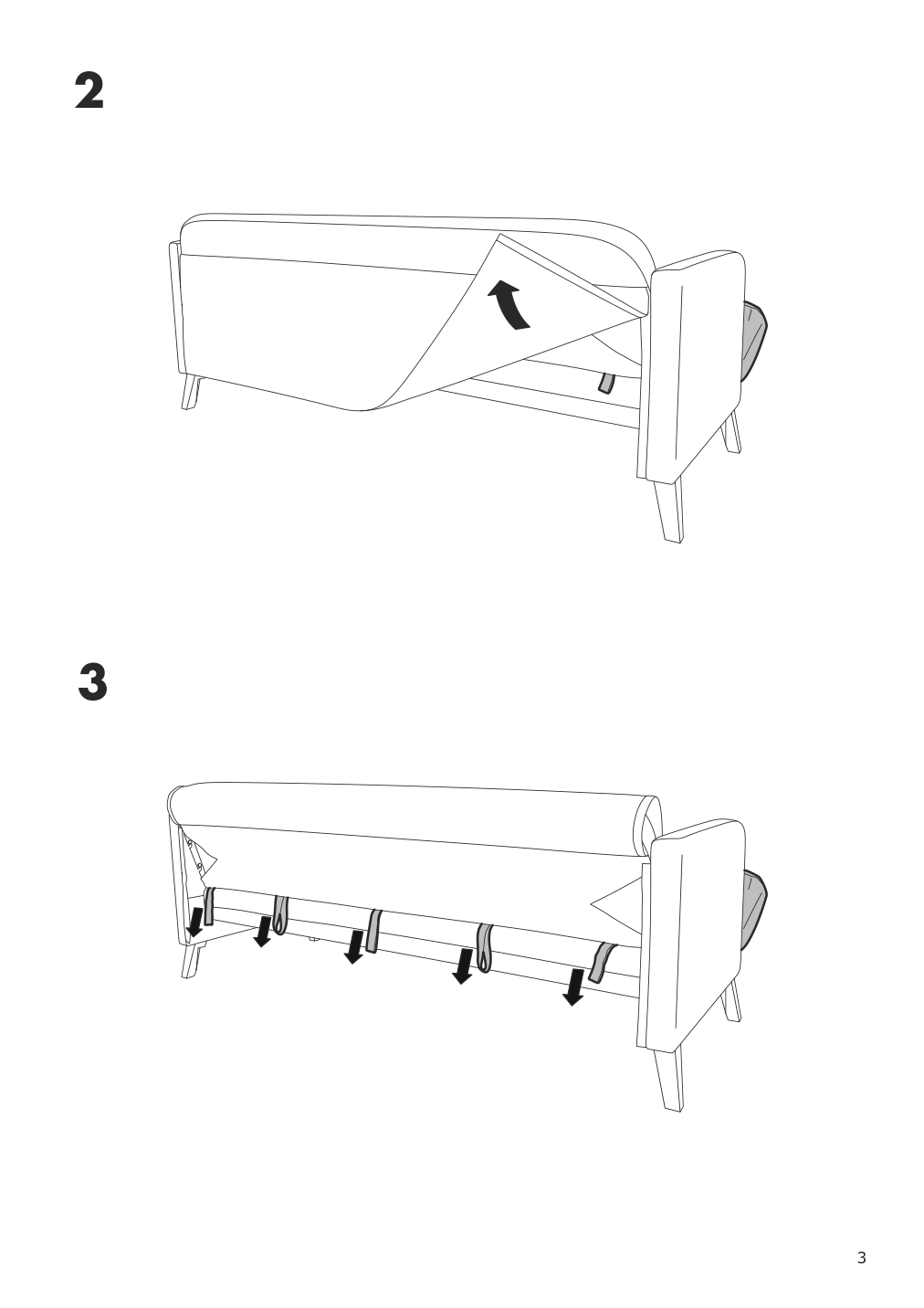 Assembly instructions for IKEA Linanaes protector f 3 seat sofa vissle dark green | Page 3 - IKEA LINANÄS protector f 3-seat sofa 605.644.02