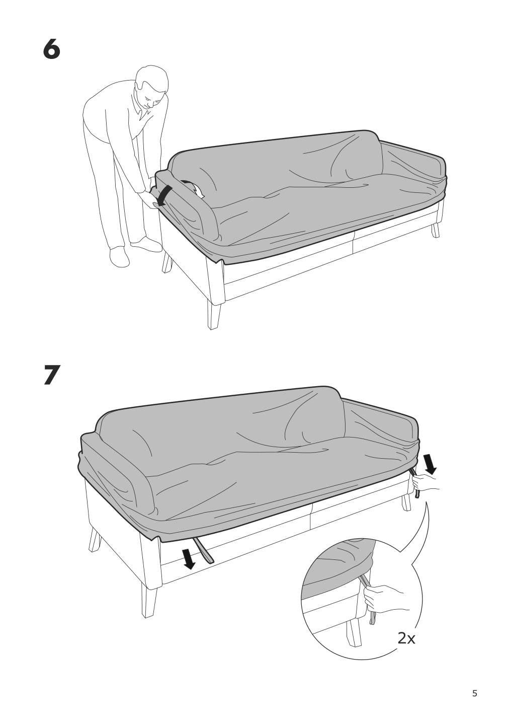 Assembly instructions for IKEA Linanaes protector f 3 seat sofa vissle dark green | Page 5 - IKEA LINANÄS protector f 3-seat sofa 605.644.02