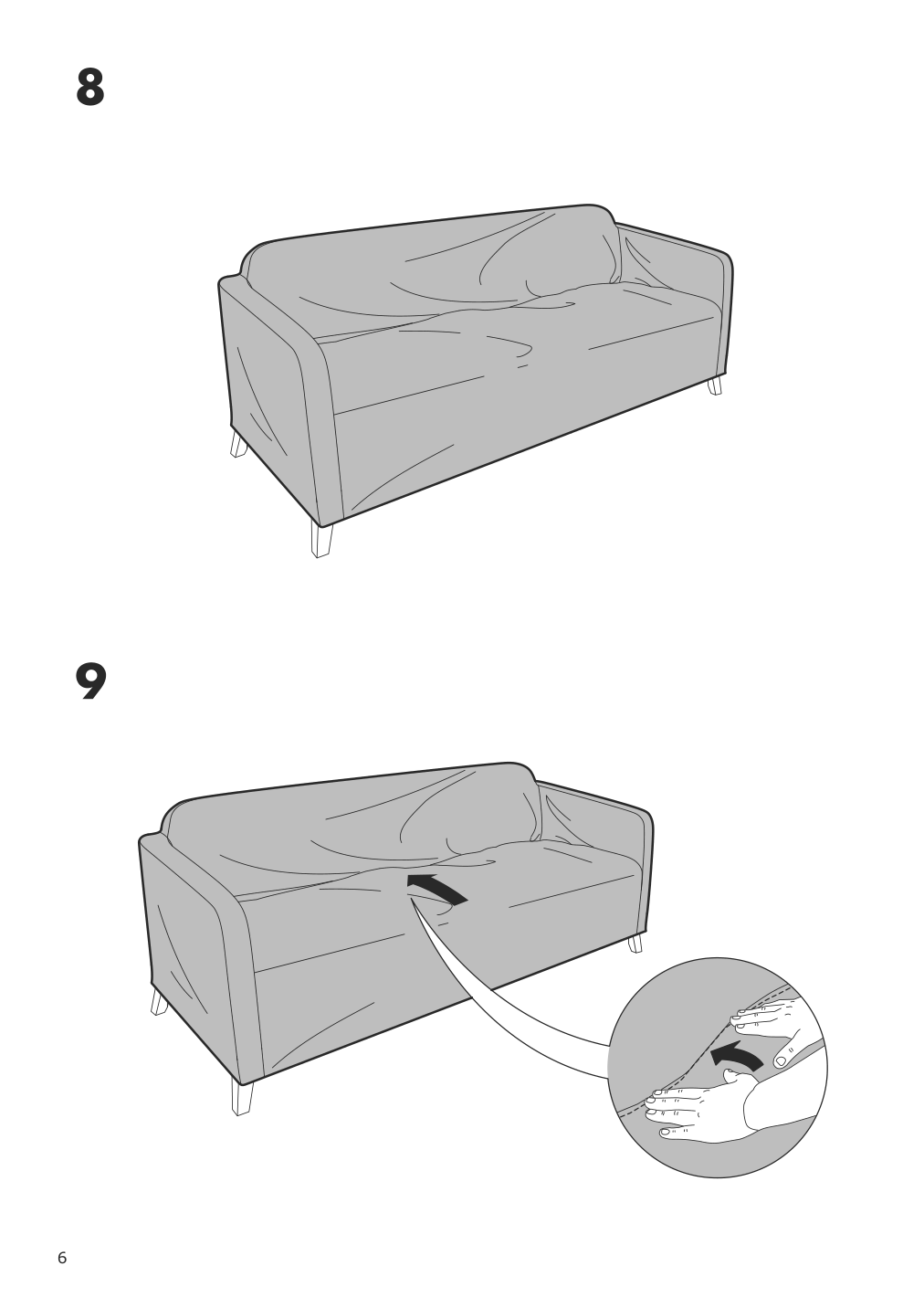 Assembly instructions for IKEA Linanaes protector f 3 seat sofa vissle dark green | Page 6 - IKEA LINANÄS protector f 3-seat sofa 605.644.02