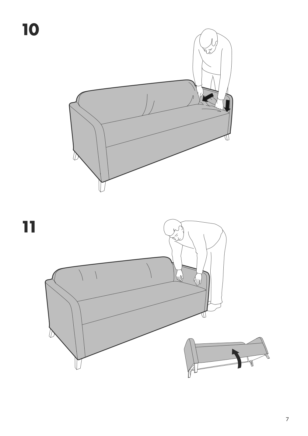 Assembly instructions for IKEA Linanaes protector f 3 seat sofa vissle dark green | Page 7 - IKEA LINANÄS protector f 3-seat sofa 605.644.02