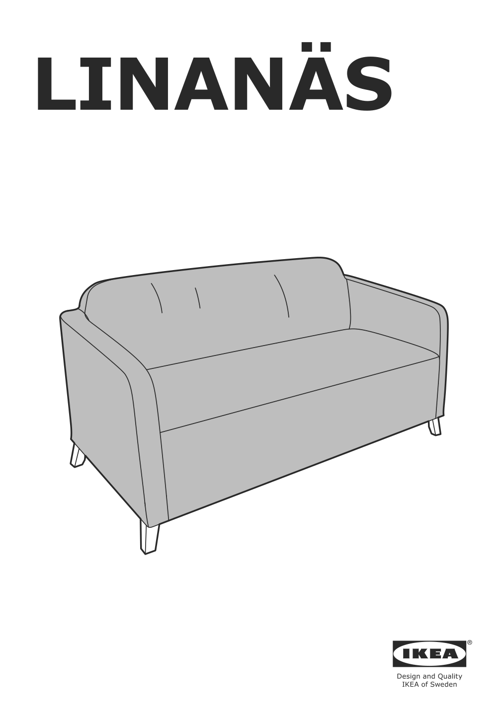 Assembly instructions for IKEA Linanaes protector for loveseat vissle dark green | Page 1 - IKEA LINANÄS protector for loveseat 005.644.00