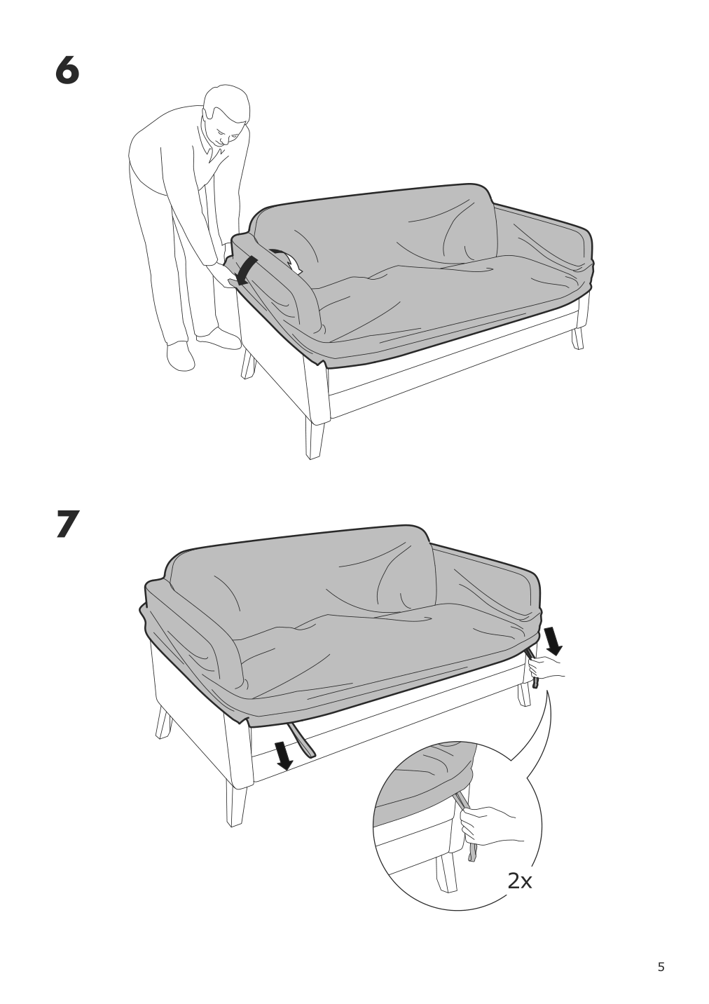 Assembly instructions for IKEA Linanaes protector for loveseat vissle dark green | Page 5 - IKEA LINANÄS protector for loveseat 005.644.00